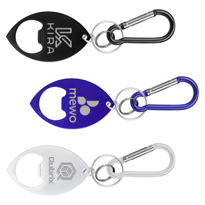 Promotional Football Shaped Bottle Openers with Key Ring and Carabiner