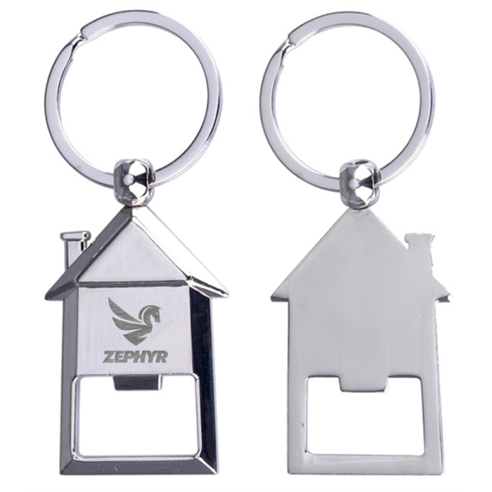 Promotional House Shaped Bottle Opener Key Holders