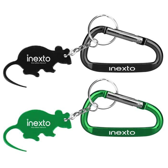 Promotional Mouse Shape Bottle Opener Key Chains with Carabiner