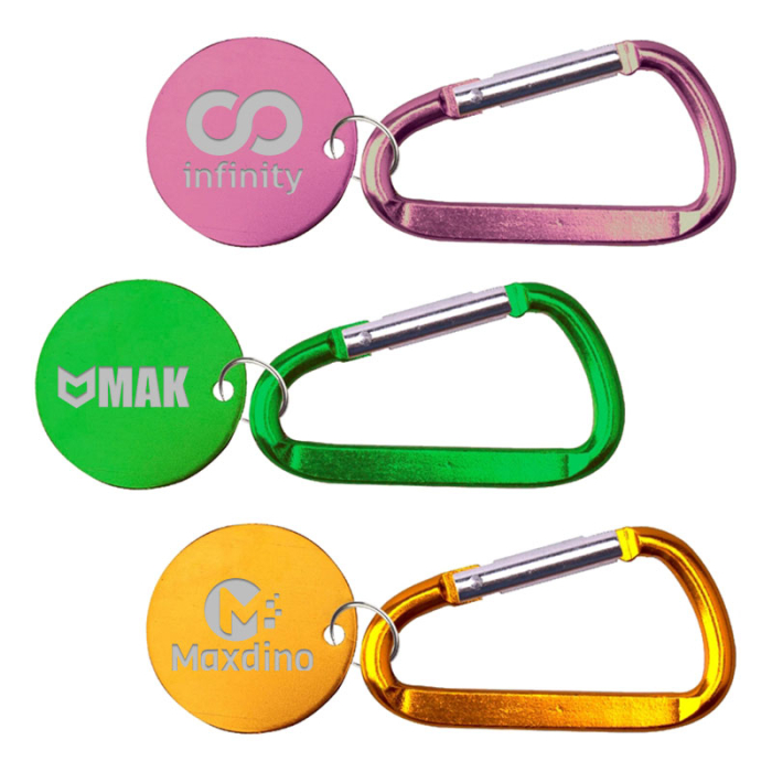 Promotional Round Shaped Aluminum Key Holders and Dog Tag