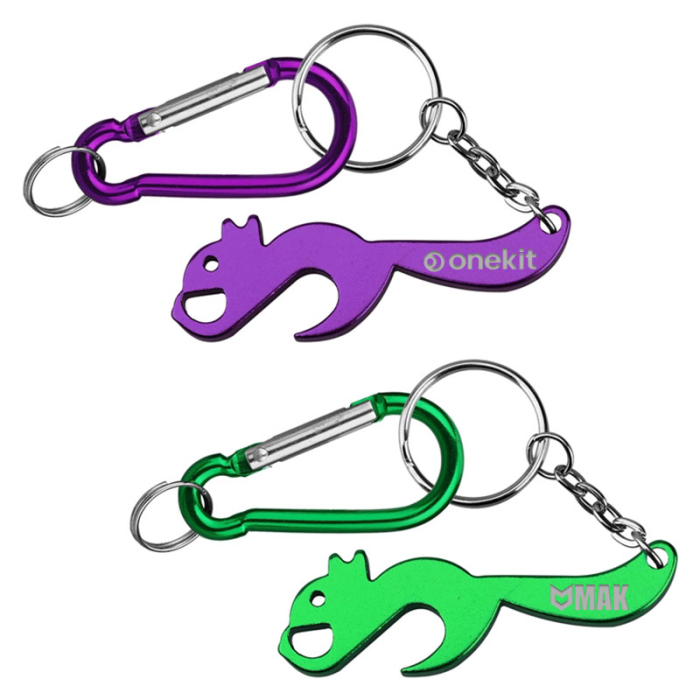 Promotional Squirrel Shape Bottle Openers with Carabiner