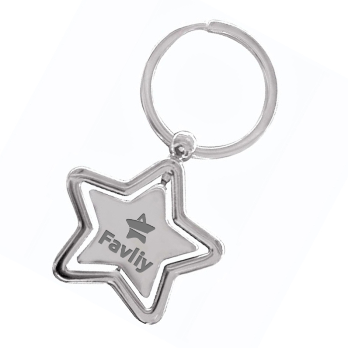 Promotional Star Shaped Chrome Metal Key Holders