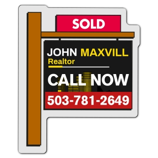 2.25x2.75 Real Estate Sold Sign Shaped Business Card...