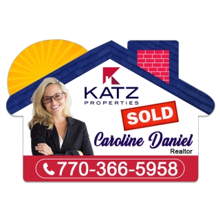 2.75x1.88 House Shaped Business Card Magnets - 30 Mil...