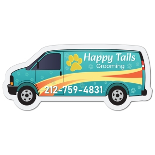 3.75x1.62 Van Shaped Business Card Magnets - 20 Mil Indoor