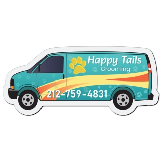 3.75x1.62 Van Shaped Business Card Magnets - 30 Mil...