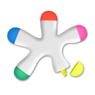 Fun Lighter™ 5 Color Fluorescent Highlighters