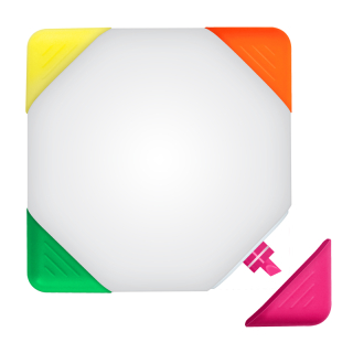 Square-Lighter 4 Color Square Shaped Highlighters