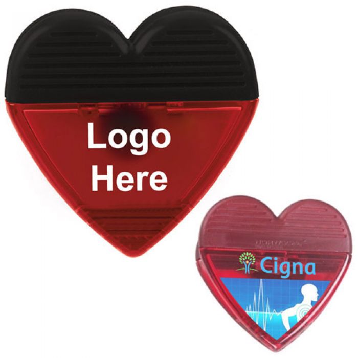 Custom Printed Good Value Heart Shaped Clips