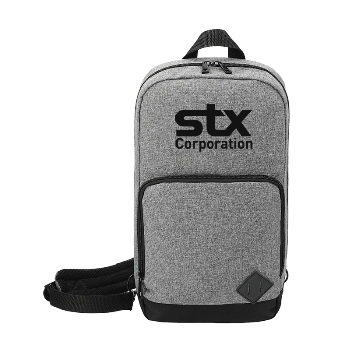 Custom Graphite Deluxe Recycled Sling Backpacks