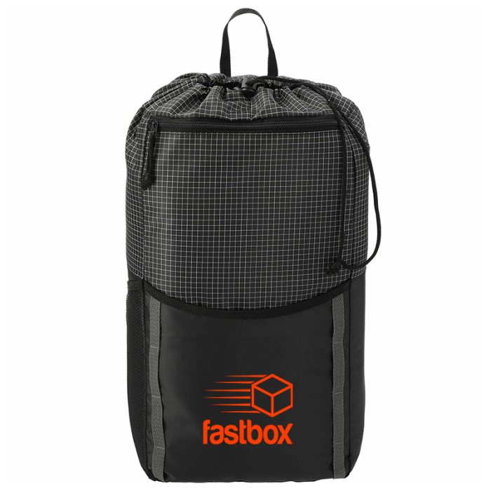 Custom Imprinted Grid 14L Drawstring Backpacks