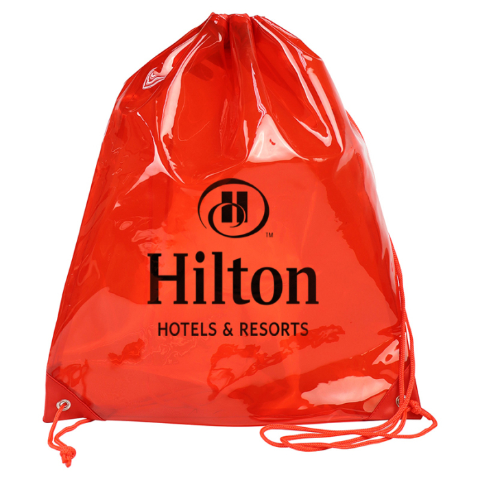 Custom Printed Diamond Clear TPU Drawstring Backpacks