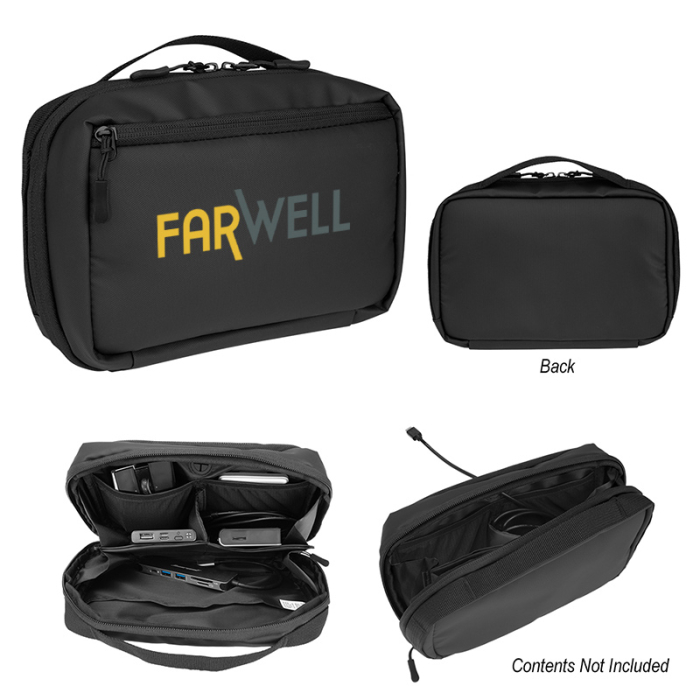 Custom rPET Tech Pouches with Easy Cord Access