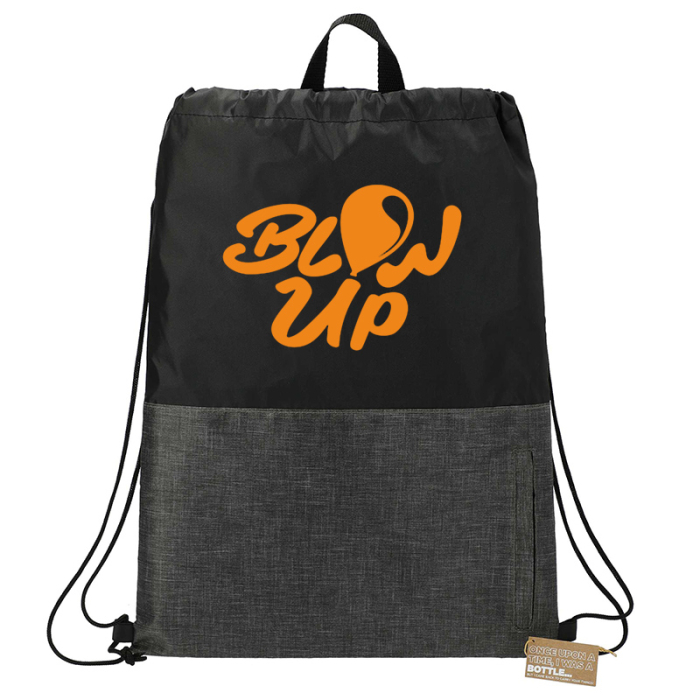 Customized Ash Zippered Recycled Drawstring Bags