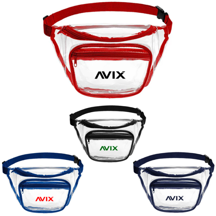 Customized Two Pocket PVC Fanny Packs with Zipper