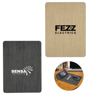 Woodgrain Wireless Charging Mouse Pad with Phone... Woodgrain Wireless Charging Mouse Pad with Phone...