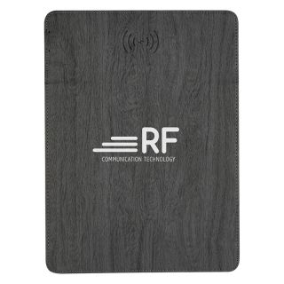 Woodgrain Wireless Charging Mouse Pad with Phone Stands