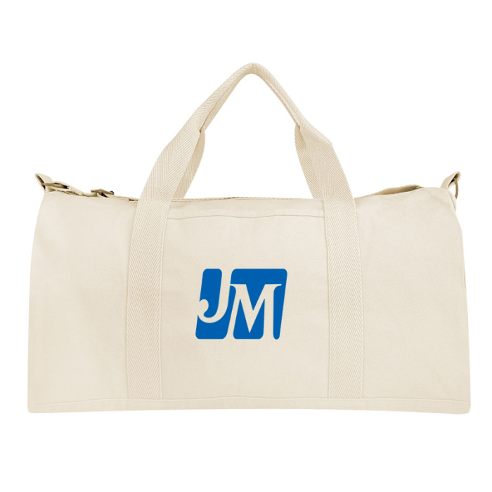 Imprinted Aware™ Recycled Cotton Flat Bottom Duffel Bags
