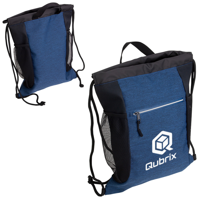 Imprinted Greystone Polycanvas Drawstring Backpacks