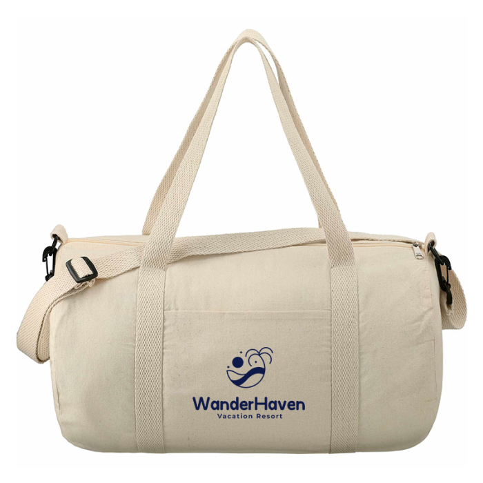 Personalized Barrel 18 Inch 5 Ounce Cotton Canvas Duffel Bags