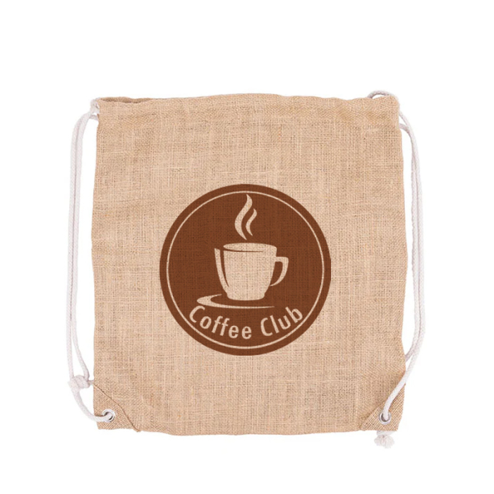 Personalized Jute Drawstring Bags
