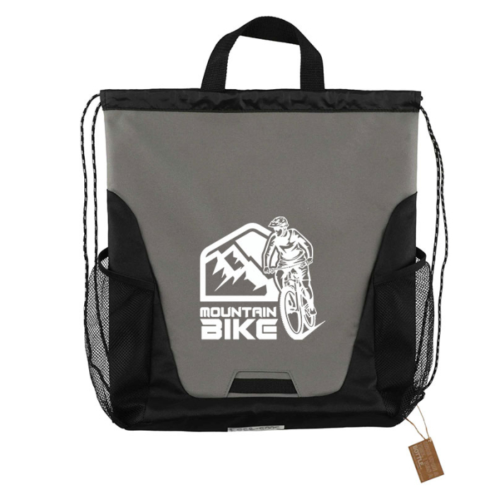 Personalized Rainier Recycled Drawstring Bags