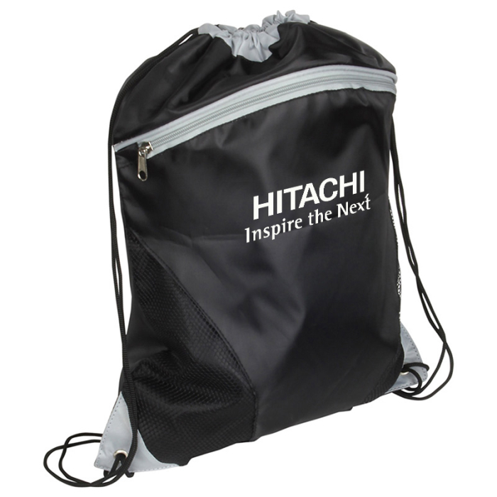 Promotional Cyclone Mesh Curve Polyester Drawstring Backpacks