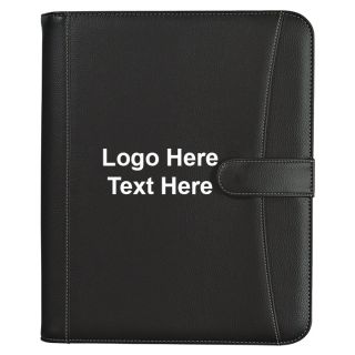 8.5x11 Inch Pebble Grain Zippered Portfolios with Calculator