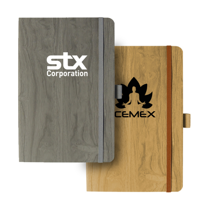 Imprinted Soft-Touch Wood Grain Journals