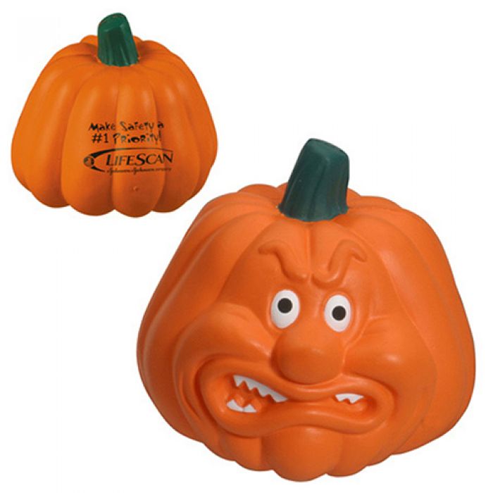 Custom Printed Angry Pumpkin Stress Relievers