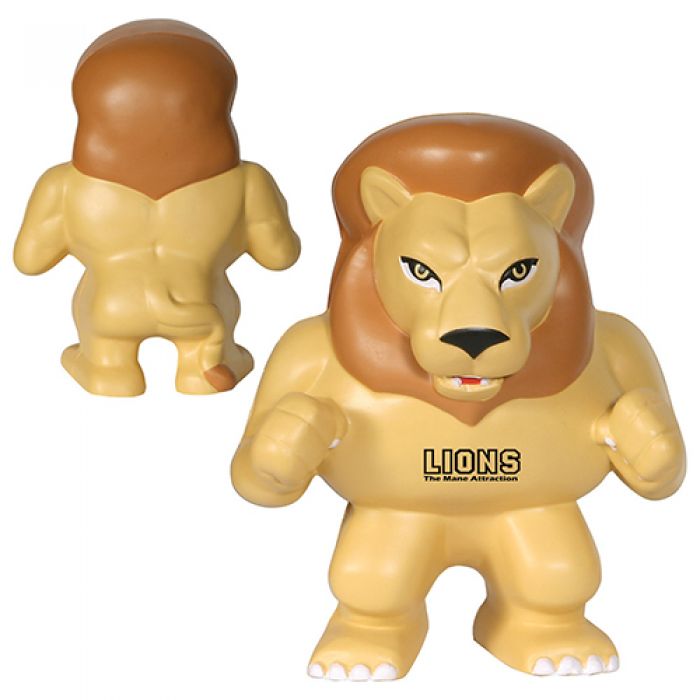 Custom Printed Lion Mascot Stress Relievers