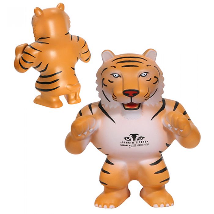 Custom Printed Tiger Mascot Stress Relievers