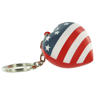 Patriotic Valentine Heart Stress Reliever Key Chains