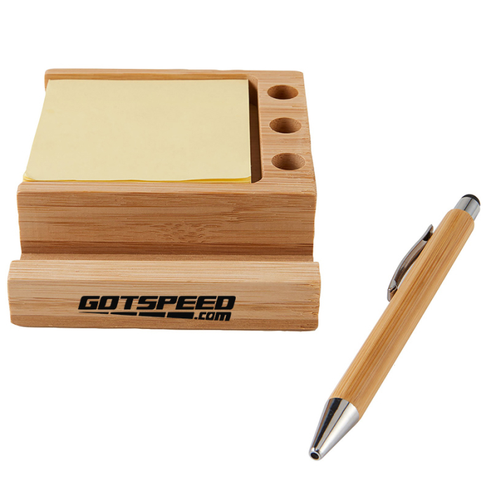Custom Imprinted Bamboo Desk Organizers with Phone Holder