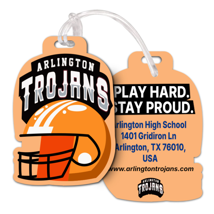 2.5x4.25 Custom Baseball Shaped Full Color Double Sided Luggage Tags - 50 Mil