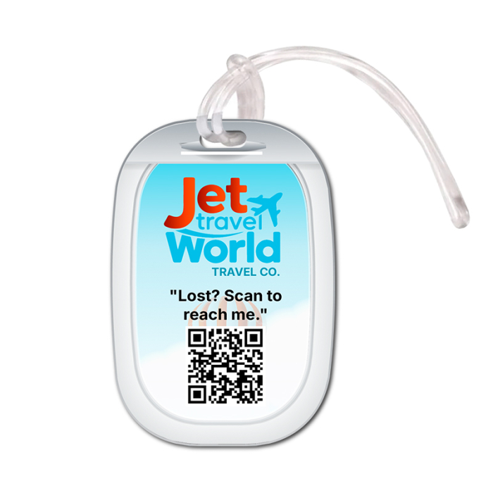 2.5x4.25 Custom Flight Window Shaped Full Color One Sided Luggage Tags - 50 Mil