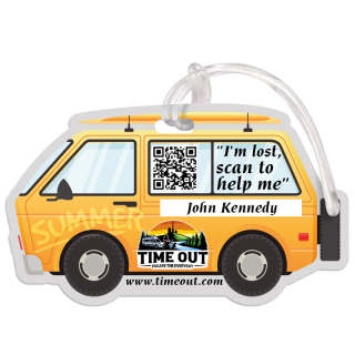 2.5x4.25 Van Shaped Full Color One Sided Luggage Tags -...