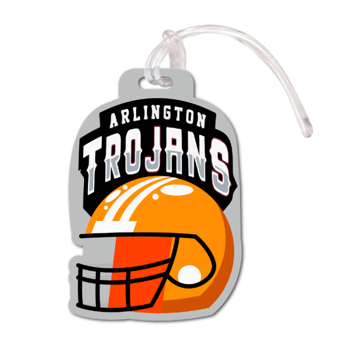 2.5x4.25 Imprinted Baseball Shaped Full Color One Sided Luggage Tags - 50 Mil