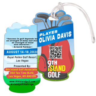2.5x4.25 Golf Bag Shaped Full Color Double Sided...