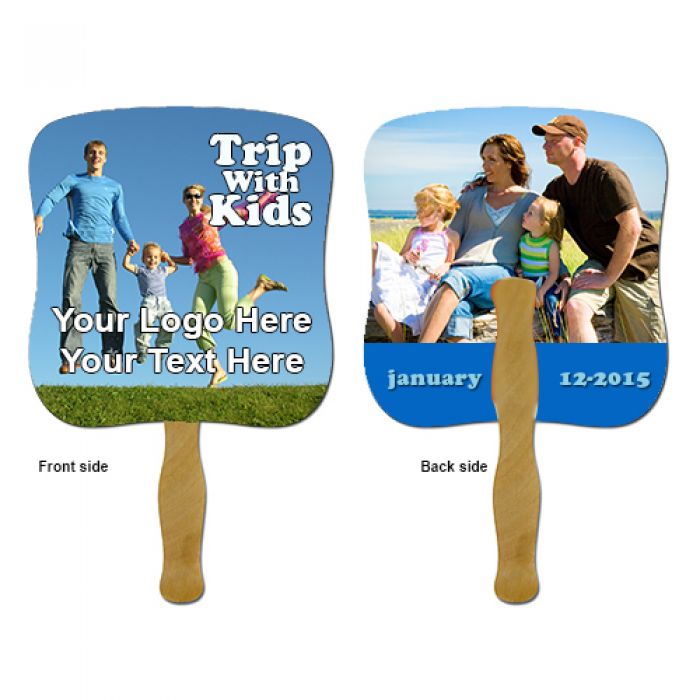 7.375x7.75 Inch Custom Printed Festival Laminated Hand Fans