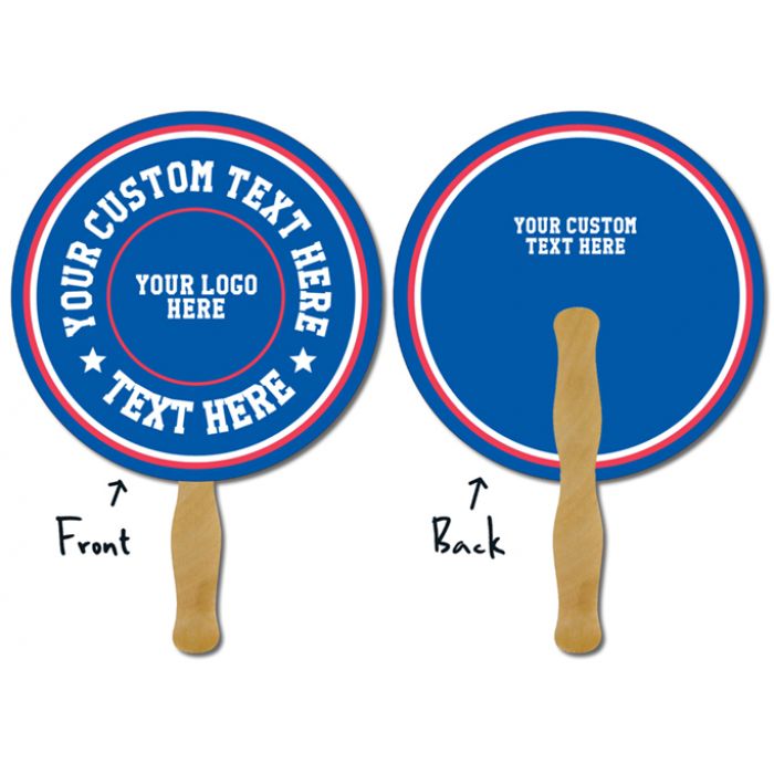 8.5 Inch Custom Imprinted Diameter Circle Laminated Political Hand Fans