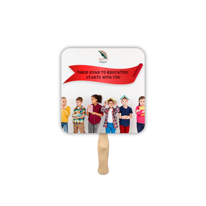 Custom Imprinted Full Color Rd Square Shape Sandwich Fans 