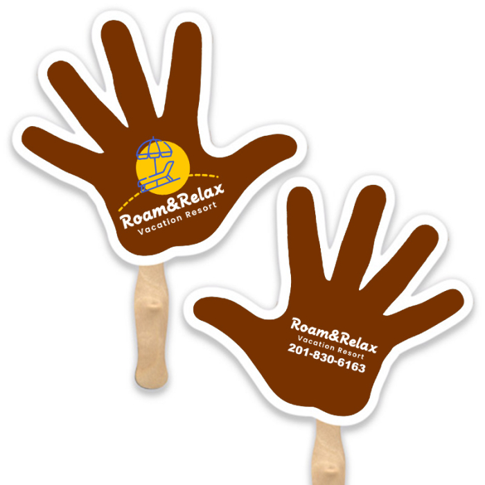 Custom Imprinted Hand Shape Sandwich Fans