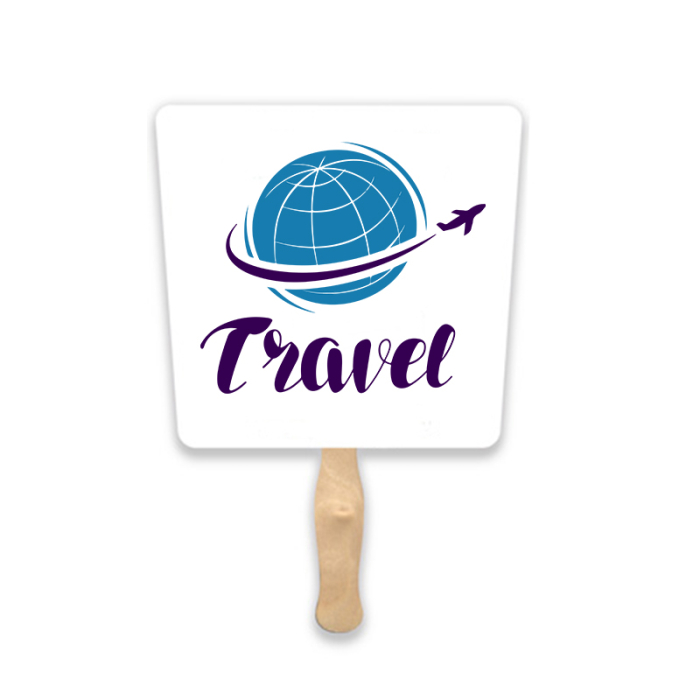 Custom Imprinted Lightweight Single Sided Tapered Shape Paper Hand Fans 