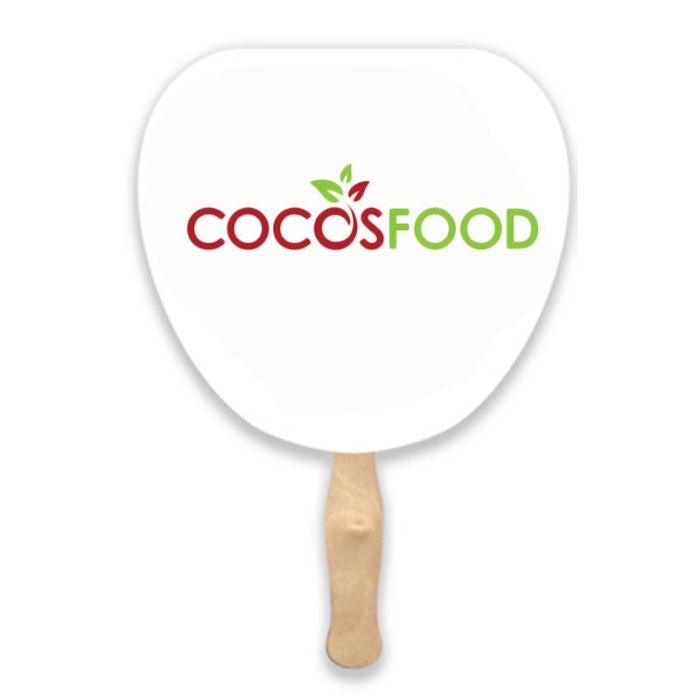 Custom Imprinted Lightweight Two Sided Single Paper Leaf Shape Hand Fans 