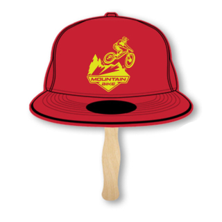 Lightweight Single Sided Cap Shape Paper Hand Fans