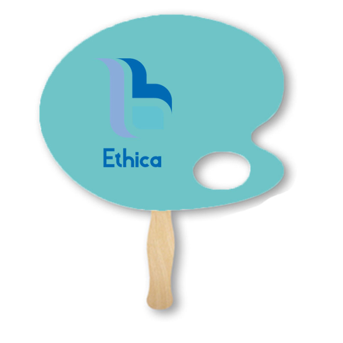 Custom Lightweight Two Sided Single Paper Palette Shape Hand Fans