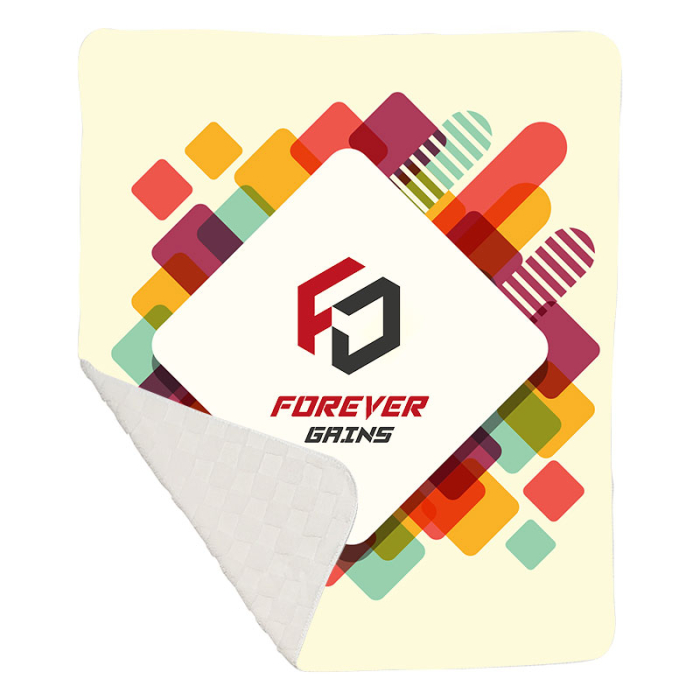 Custom Printed 50 x 60 Inch Checkerboard Knit Sherpa Blankets