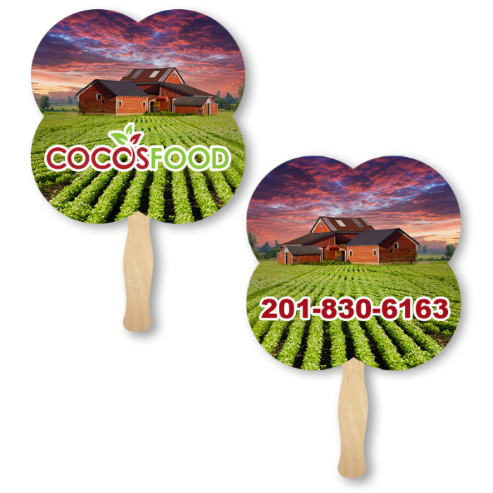 Custom Printed Clover 2 Shape Sandwich Fans