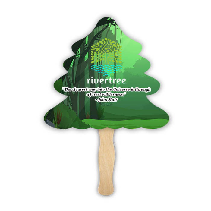 Custom Printed Evergreen Shape Sandwich Fans